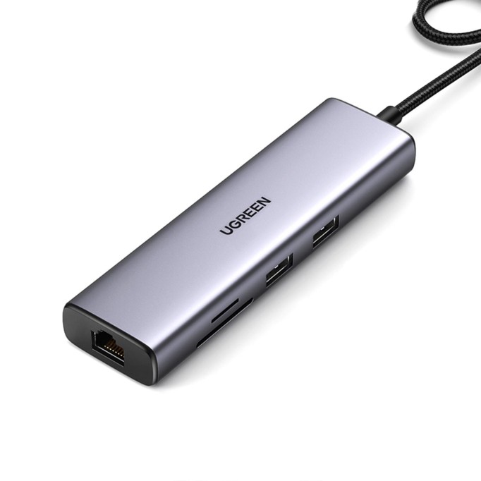 Ugreen HDMI 1000Mbps Gigabit Ethernet Kart Okuyucu USB Çoklayıcı Hub Adaptör