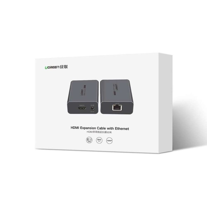 Ugreen HDMI to CAT5E CAT6 RJ45 Ethernet Görüntü Dönüştürücü Sinyal Genişletici 50 Metre