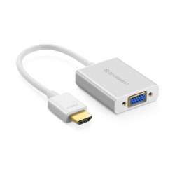 Beyaz Ugreen HDMI to VGA AUX Dönüştürücü Beyaz