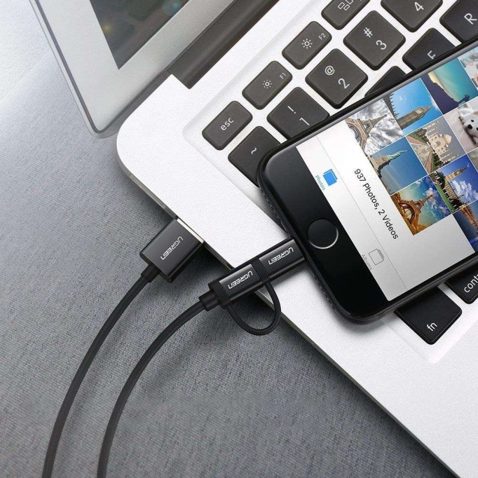 Ugreen iOS Android Micro USB Lightning Şarj Kablosu 1.5 Metre
