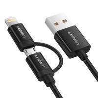 Ugreen iOS Android Micro USB Lightning Şarj Kablosu 1.5 Metre