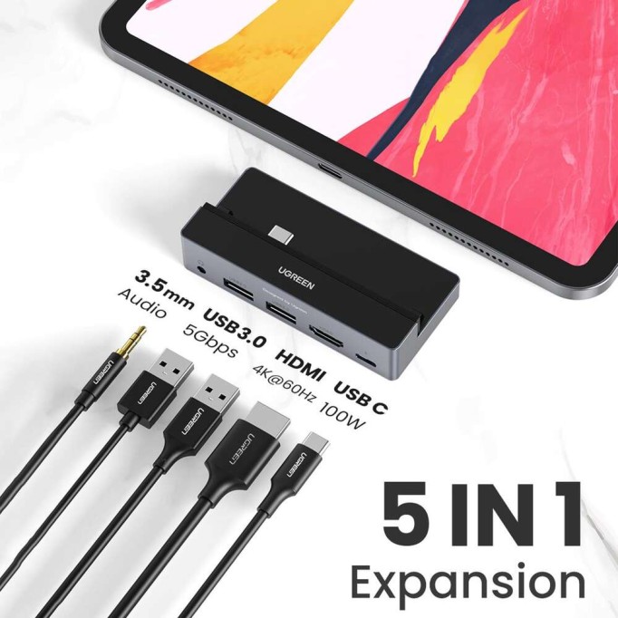 Ugreen iPad Pro için Type-C to 3.5mm AUX USB 3.0 HDMI PD Dönüştürücü Adaptör Ugreen iPad Pro için Type-C to 3.5mm AUX USB 3.0 HDMI PD Dönüştürücü Adaptör