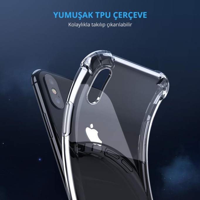 Ugreen iPhone X ve iPhone XS Koruyucu Silikon Telefon Kılıfı Siyah