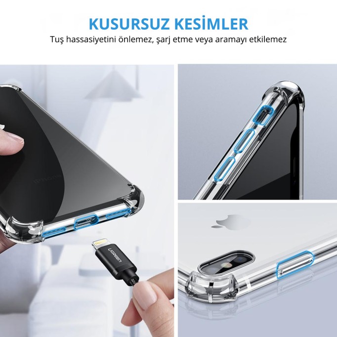 Ugreen iPhone X ve iPhone XS Koruyucu Silikon Telefon Kılıfı Siyah Ugreen iPhone X ve iPhone XS Koruyucu Silikon Telefon Kılıfı Siyah