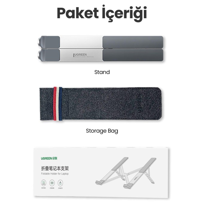 Ugreen Katlanabilir Alüminyum Notebook Standı Ugreen Katlanabilir Alüminyum Notebook Standı