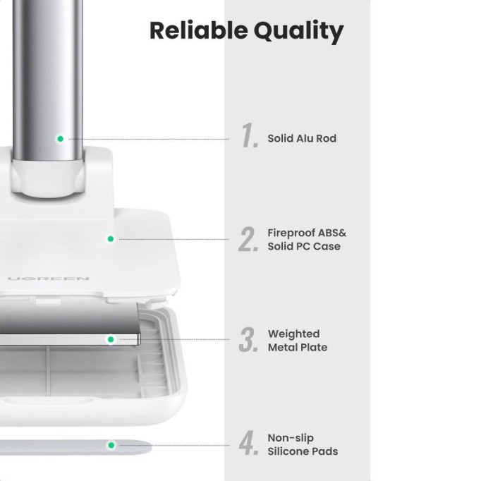 Ugreen Katlanabilir Çok Açılı Yükseklik Ayarlı Telefon Standı Beyaz