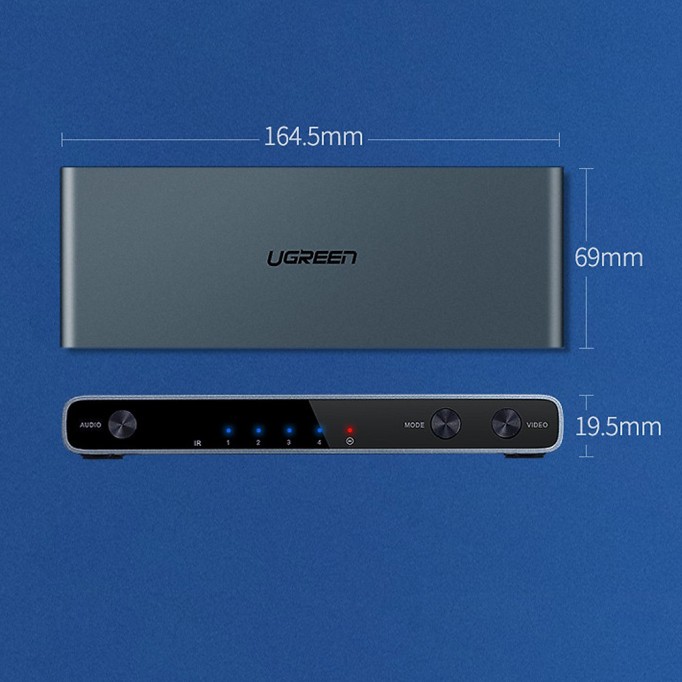 Ugreen Kumandalı 4 Giriş 1 Çıkış FullHD HDMI Switch