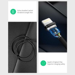 Ugreen Lightning iPhone Örgülü Data ve Şarj Kablosu Beyaz 1.5 Metre Ugreen Lightning iPhone Örgülü Data ve Şarj Kablosu Beyaz 1.5 Metre