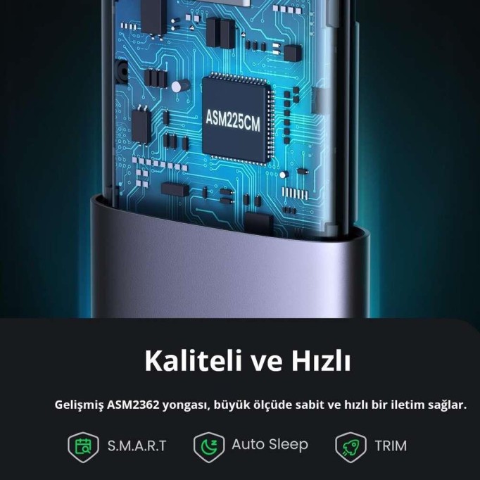 Ugreen M.2 NVMe SSD Type-C 3.1 Gen2 PCIe M-Key M+B Key Disk Kutusu Ugreen M.2 NVMe SSD Type-C 3.1 Gen2 PCIe M-Key M+B Key Disk Kutusu