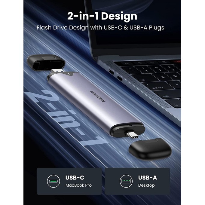 Ugreen M.2 NVME USB-A USB-C 3.1 Gen 2 M ve B + M KEY SSD Disk Kutusu