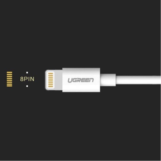 UGREEN MFI Lightning iPhone Şarj Kablosu Beyaz / 200 Cm