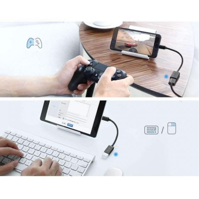 Ugreen Micro USB OTG Dönüştürücü Kablo Beyaz