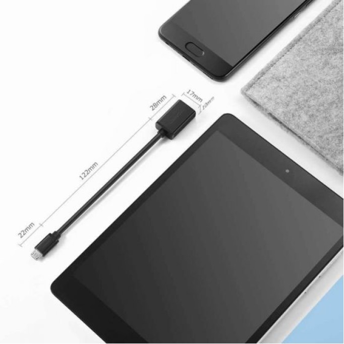 Ugreen Micro USB OTG Dönüştürücü Kablo Beyaz