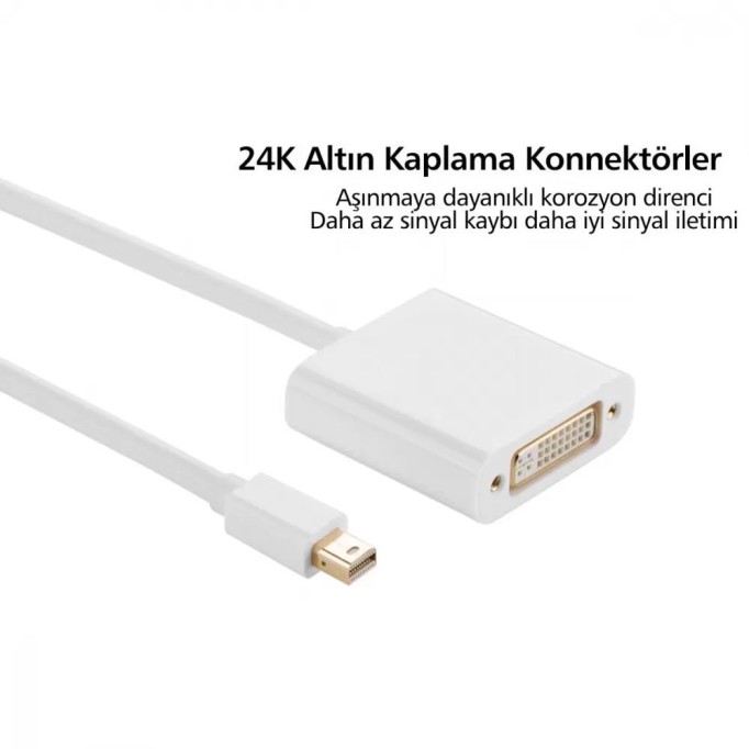 Ugreen Mini DisplayPort Erkek to DVI-I (24+5) Dişi Dönüştürücü Adaptör