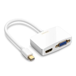 Beyaz Ugreen Mini Displayport to HDMI VGA Dönüştürücü Beyaz