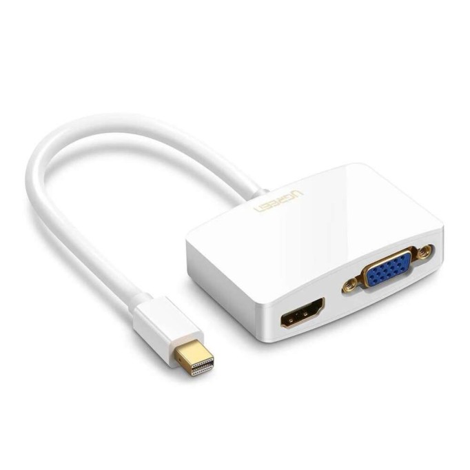 Ugreen Mini Displayport to HDMI VGA Dönüştürücü Beyaz