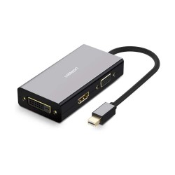 Siyah Ugreen Mini DP to HDMI DVI VGA Görüntü Dönüştürücü Adaptör Siyah