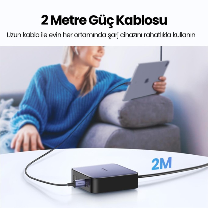 Ugreen Nexode 200W GaN II 6 Portlu Masaüstü Hızlı Şarj Cihazı İstasyonu