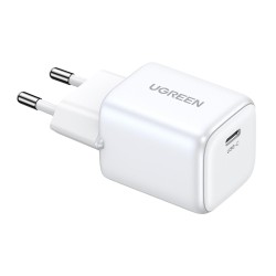 Beyaz Ugreen Nexode GaN 2 Mini 20W Type-C PD Hızlı Şarj Cihazı Beyaz