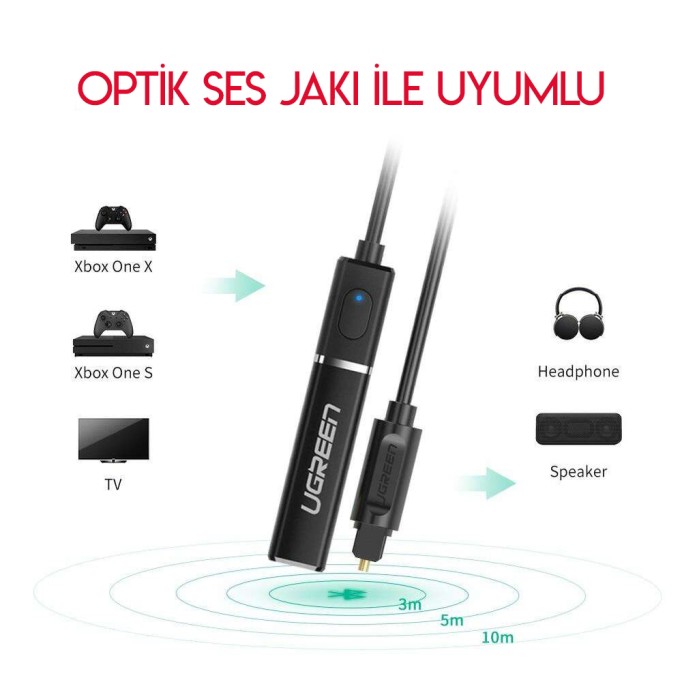Ugreen Optik Bluetooth 5.0 APTX Transmitter Verici