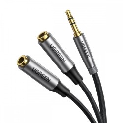 Ugreen Örgülü Alüminyum 3.5mm Aux Kulaklık Çoklayıcı