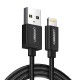 Ugreen Örgülü MFI Lightning iPhone Şarj ve Data Kablosu Siyah 2 Metre