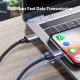 Ugreen Örgülü Type-C Lightning iPhone Hızlı Şarj Kablosu 1 Metre
