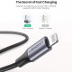 Ugreen Örgülü Type-C to Lightning iPhone Hızlı Şarj Kablosu Siyah 2 Metre