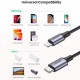 Ugreen Örgülü Type-C to Lightning iPhone Hızlı Şarj Kablosu Siyah 2 Metre