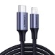 Ugreen Örgülü Type-C to Lightning iPhone Hızlı Şarj Kablosu Siyah 2 Metre satın al
