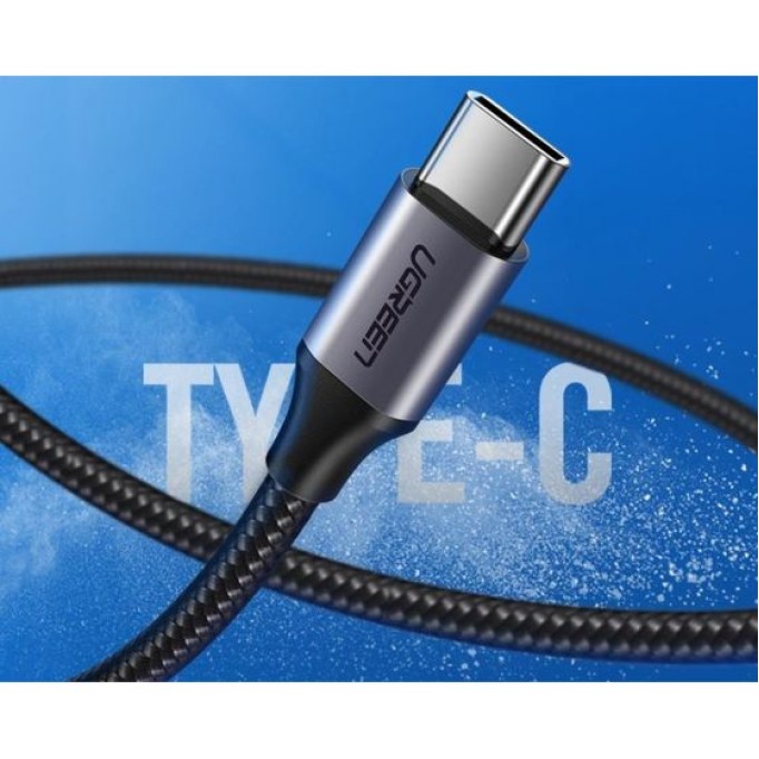 Ugreen Örgülü USB Type-C Şarj ve Data Kablosu Beyaz 1 Metre