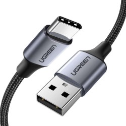2 Metre Ugreen Örgülü USB Type-C Şarj ve Data Kablosu Siyah 2 Metre