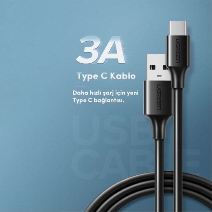 UGREEN USB Type-C Şarj ve Data Kablosu Beyaz 1.5 Metre