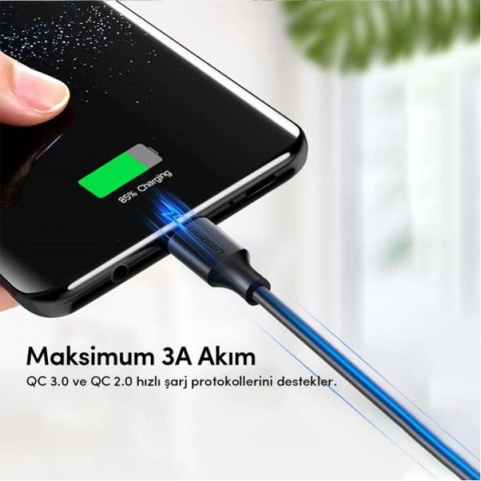 UGREEN USB Type-C Şarj ve Data Kablosu Beyaz 2 Metre