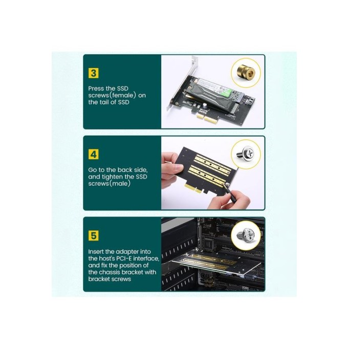 Ugreen PCIe 3.0 M.2 NVME ve NGFF Okuyucu Adaptör Kartı Ugreen PCIe 3.0 M.2 NVME ve NGFF Okuyucu Adaptör Kartı