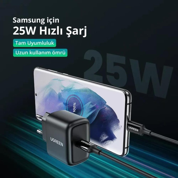 Ugreen PD 25W Hızlı Şarj Cihazı ve 2 Metre USB-C Kablo