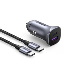 Ugreen PD 30W SCP 22.5W Type-C USB Alüminyum Araç Çakmaklık Şarjı