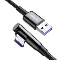 Ugreen Premium 90 Derece Açılı Type-C 5A Örgülü Data ve Şarj Kablosu
