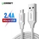 Ugreen Premium Micro USB Şarj ve Data Kablosu Silver 1.5 Metre