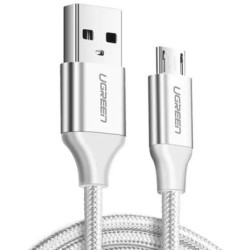 1.5 Metre Ugreen Premium Micro USB Şarj ve Data Kablosu Silver 1.5 Metre