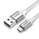 Ugreen Premium Micro USB Şarj ve Data Kablosu Silver 1 Metre