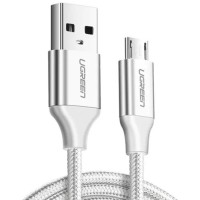 Ugreen Premium Micro USB Şarj ve Data Kablosu Silver 25 CM