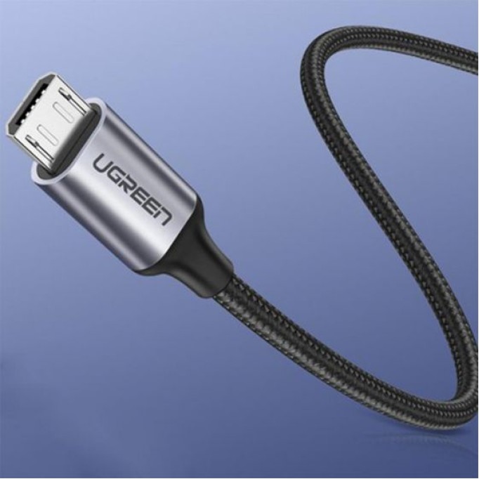 Ugreen Premium Micro USB Şarj ve Data Kablosu Siyah 2 Metre