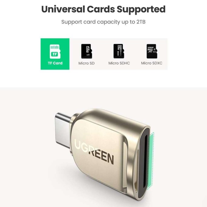 Ugreen Premium Type-C to TF Micro SD Kart Okuyucu