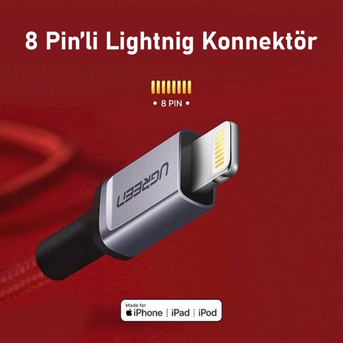Ugreen Premium USB Lightning MFI iPhone Şarj ve Data Kablosu