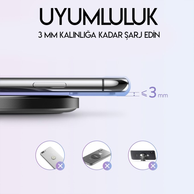 Ugreen QI 18W Hızlı Şarj Destekli Kablosuz Şarj Cihazı Ugreen QI 18W Hızlı Şarj Destekli Kablosuz Şarj Cihazı
