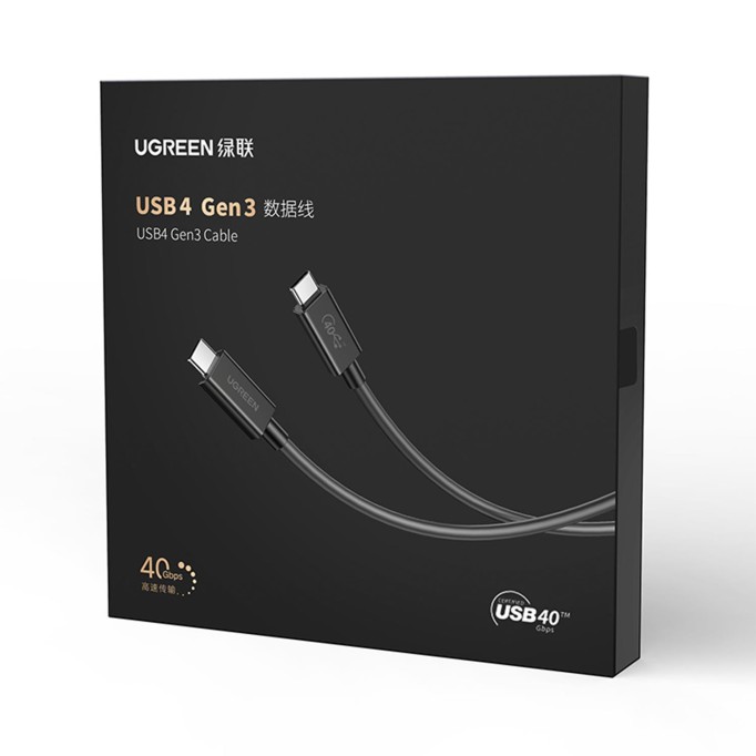 Ugreen Thunderbolt 4.0 40Gbps 100W 8K Şarj Data ve Görüntü Aktarım Kablosu 2 Metre