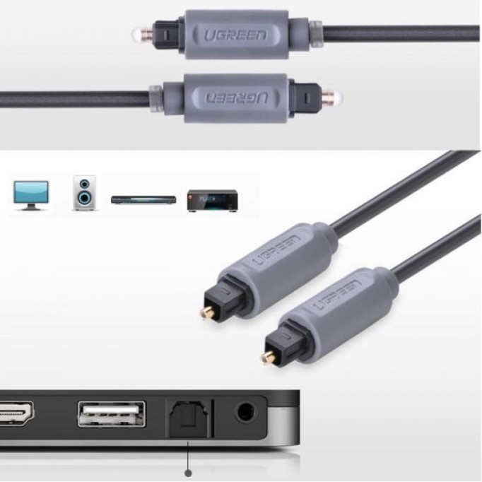 Ugreen Toslink Fiber Optik Ses Kablosu 2 Metre