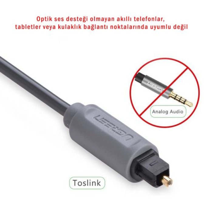 Ugreen Toslink Fiber Optik Ses Kablosu 3 Metre