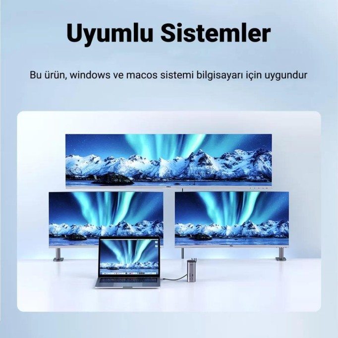 Ugreen Type-C 12 Çıkışlı 8K HDMI USB C Gen 3.1 Gigabit RJ45 Çalışma İstasyonu Ugreen Type-C 12 Çıkışlı 8K HDMI USB C Gen 3.1 Gigabit RJ45 Çalışma İstasyonu